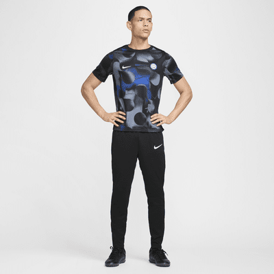 Męska przedmeczowa koszulka piłkarska z krótkim rękawem Nike Dri-FIT Inter Mediolan Academy Pro