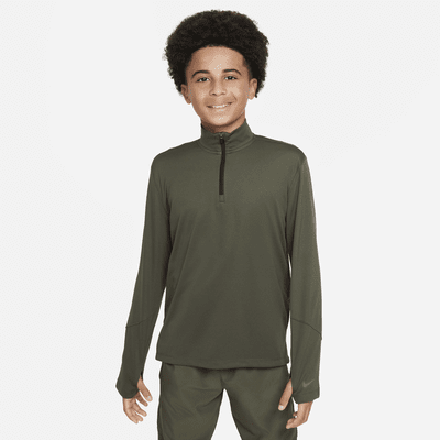 Langærmet Nike Multi Dri-FIT UV-top med 1/2-lynlås til større børn (drenge)