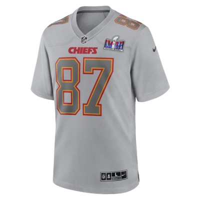 Jersey Nike de la NFL Atmosphere Game para hombre Travis Kelce Kansas City Chiefs Super Bowl LVIII