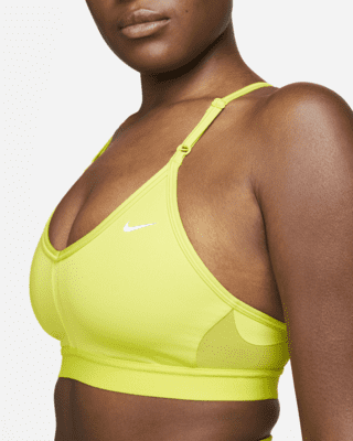 black and yellow nike sports bra