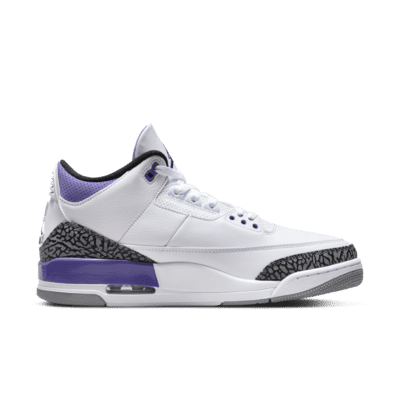 air jordan 3 white and purple