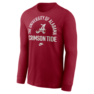 Alabama Legacy Arched Logo Men's Nike College Long-Sleeve T-Shirt