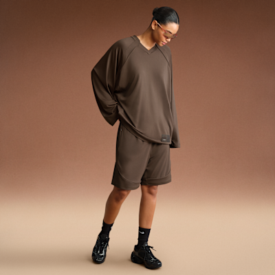 NikeSKIMS Airy Women's Oversized V-Neck Long-Sleeve Top