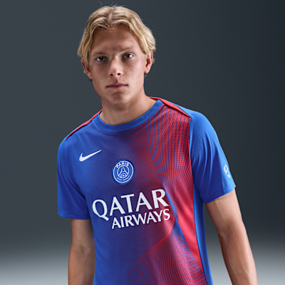 Playera de fútbol de manga corta Nike Dri-FIT para hombre Paris Saint-Germain Academy Pro Third