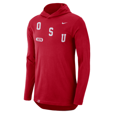 Ohio State Men's Nike Dri-FIT College Hooded Long-Sleeve T-Shirt