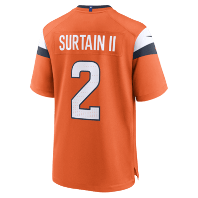 Jersey de fútbol americano Nike de la NFL Game para hombre Patrick Surtain II Denver Broncos