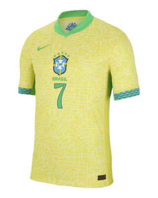 Мужские джерси Vini Jr. Brazil National Team 2024 Match Away Nike Dri-FIT ADV Soccer Jersey