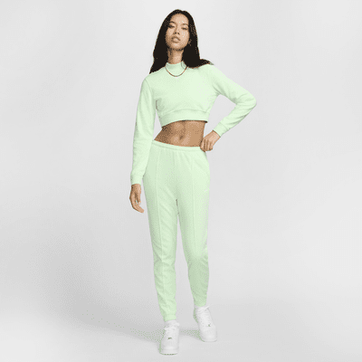 Nike Sportswear Chill Terry French-Terry-Damenoberteil im Crop-Style mit Rundhalsausschnitt