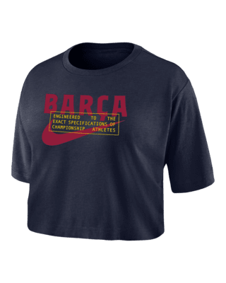 Женская футболка FC Barcelona Nike Dri-FIT Soccer Cropped