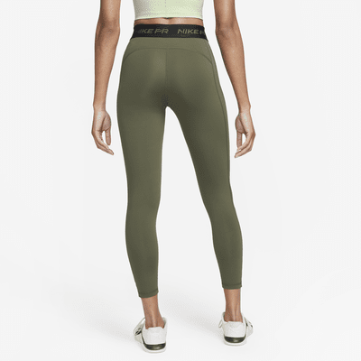 Nike Pro 7/8-Tights mit mittelhohem Bund und Grafik für Damen