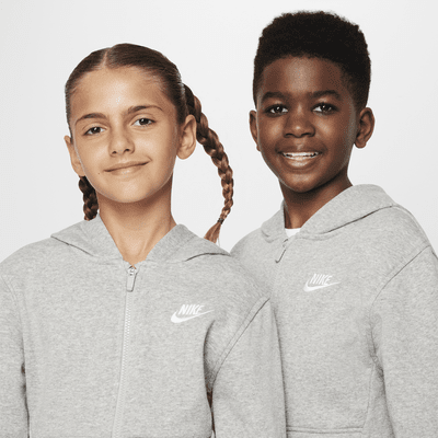 Nike Club Fleece Big Kids' French Terry Full-Zip Hoodie