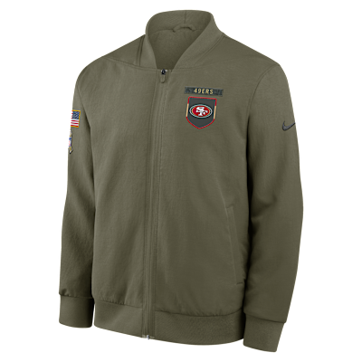 San Francisco 49ers Salute to Service Sideline Men's Nike NFL Full-Zip Bomber Jacket