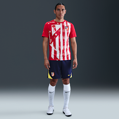 Haut de foot à manches courtes d'avant-match Nike Dri-FIT Atlético Madrid Academy Pro Domicile pour homme
