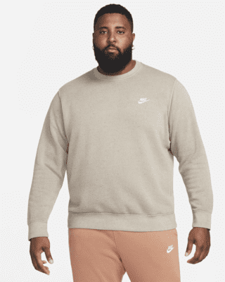 nike club sweatshirt stone