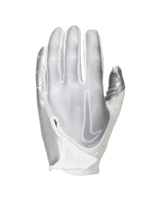 Men's Nike Vapor Jet 5.0 Football Gloves White/Chrome Size Medium