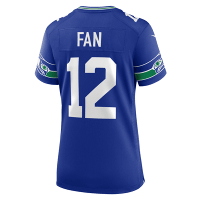 Jersey de fútbol americano Nike de la NFL Game para mujer 12th Fan Seattle Seahawks