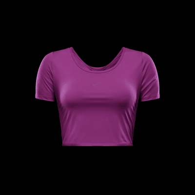 Playera de manga corta con frunce Dri-FIT cropped para mujer Nike One Classic