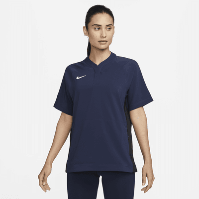 Playera rompevientos de softball de manga corta para mujer Nike