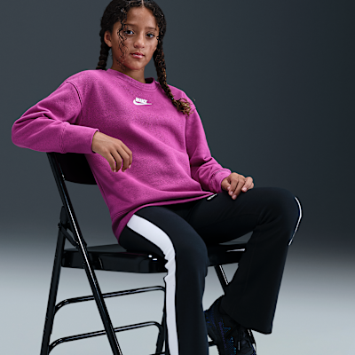 Suadera de cuello redondo para niña talla grande Nike Sportswear Club Fleece