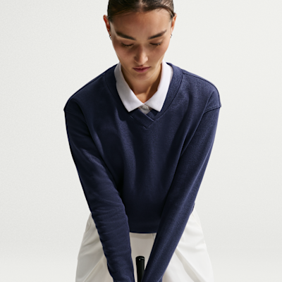 Nike Longsleeve-Golfoberteil mit V-Ausschnitt (Damen)