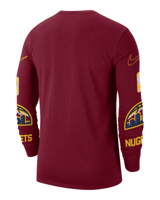 Nike Denver Nuggets City Edition Men's Nba Long-sleeve T-shirt In Red/black