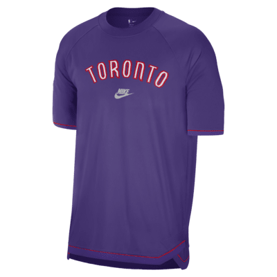 Playera de manga corta Nike Dri-FIT de la NBA para antes del partido para hombre Toronto Raptors Hardwood Classics