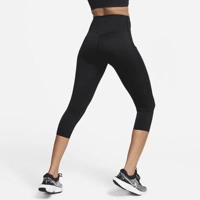 Leggings cropped de tiro alto y sujeción firme con bolsillos para mujer Nike Go