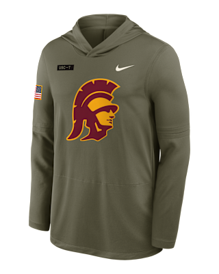 Мужские  USC 2025 Military Appreciation Nike Dri-FIT College Long-Sleeve Hooded Top