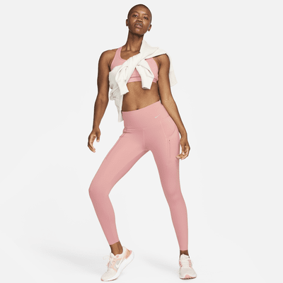 Leggings de tiro alto de 7/8 de sujeción firme con bolsillos para mujer Nike Go