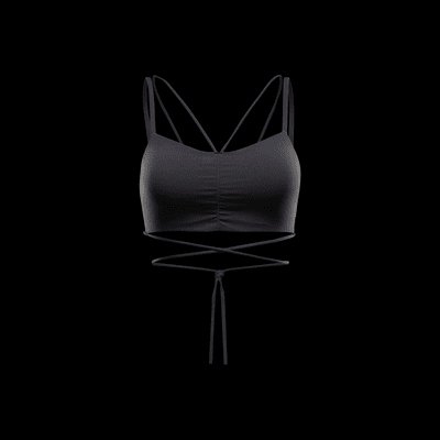 Sutiã de desporto almofadado de suporte ligeiro Nike Zenvy Strappy Wrap para mulher