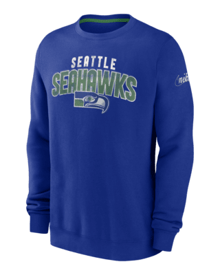 Seattle Seahawks Rewind Club Nike Men's NFL Pullover Crew in Blue, Size: Large | NKPUEI81V78-068