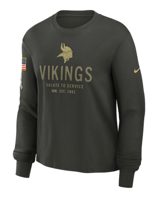 Женская футболка Minnesota Vikings Salute to Service Sideline Nike Dri-FIT NFL Long-Sleeve