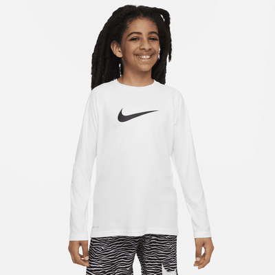 Playera de manga larga Hydroguard para niño talla grande Nike Swim