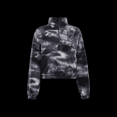 Nike One Therma-FIT oversized fleecetop met print en halflange rits voor dames