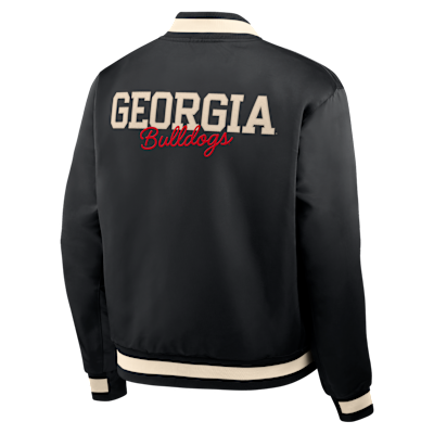Chamarra bomber universitaria Nike de cierre a presión de largo completo para hombre Georgia Legacy