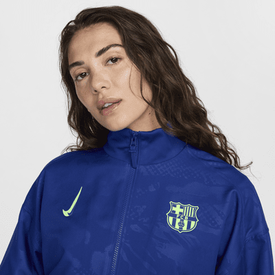 Chamarra de fútbol Nike Dri-FIT Anthem del FC Barcelona alternativa Strike para mujer