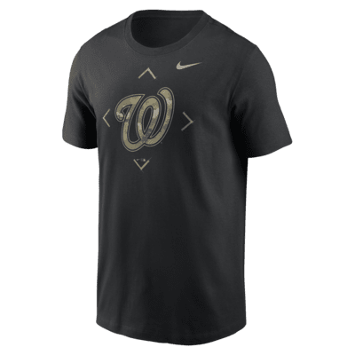 Nike Men's Black Chicago Cubs Team Camo Logo T-Shirt