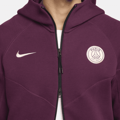 Męska piłkarska bluza z kapturem i zamkiem na całej długości Nike Paris Saint-Germain Tech Fleece Windrunner