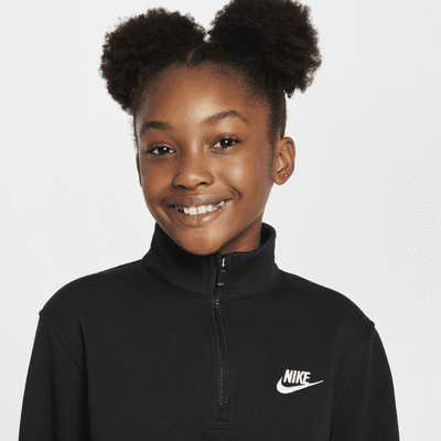 Sudadera de tejido Fleece de medio cierre para niña talla grande Nike Sportswear Club