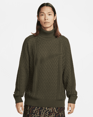 Nike Men's Life Cable Knit Turtleneck Sweater