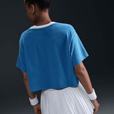 Playera de manga corta Dri-FIT cropped para mujer Nike Heritage