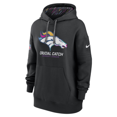 Sudadera con gorro sin cierre Nike de la NFL para mujer Denver Broncos Crucial Catch Club