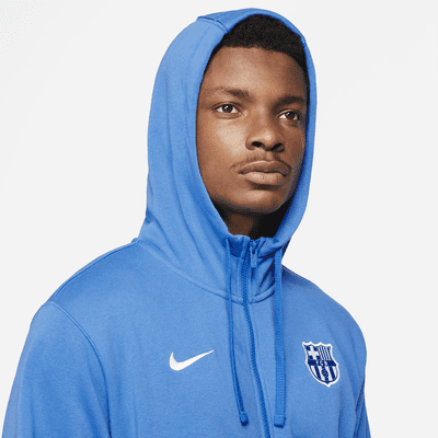 Sudadera con gorro y cierre completo de French Terry para hombre FC Barcelona
