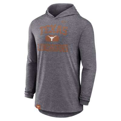 Playera universitaria de manga larga con gorro Nike Dri-FIT para hombre Texas Longhorns Blitz