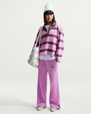 Женские  Nike Sportswear Phoenix Fleece High-Waisted Wide-Leg Logo Pants