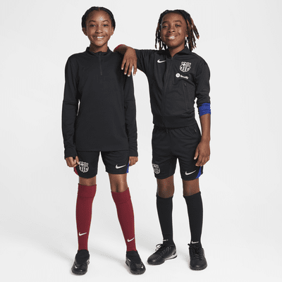 FC Barcelona Strike Nike Dri-FIT Strick-Fußballshorts für ältere Kinder