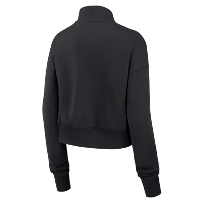 Sudadera de cuello redondo Nike de la NFL cropped con cierre de 1/4 para mujer Washington Commanders Phoenix