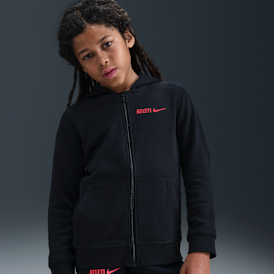Atlético Madrid Club Older Kids' (Boys') Nike Football Full-Zip Hoodie