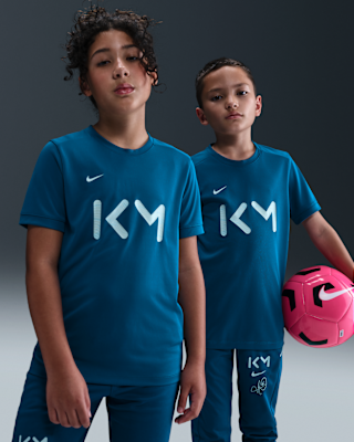 Детские шорты Kylian Mbappé Academy Big Kids' Nike Dri-FIT Soccer Short-Sleeve Top