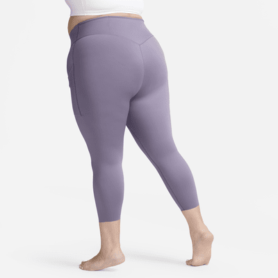 Nike Go 7/8-Leggings mit starkem Halt, hohem Bund und Taschen für Damen (große Größe)